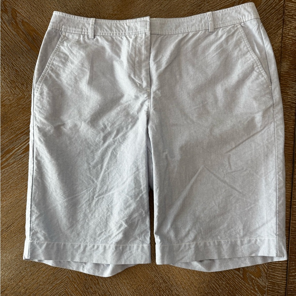 Talbots Light Blue Bermuda Shorts Size 12 Waist 34” Inseam 10” Pockets Mid Rise